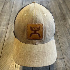 HOOEY 'Get Your Hooey' Leather Patch Tan Mesh Strapback Cap